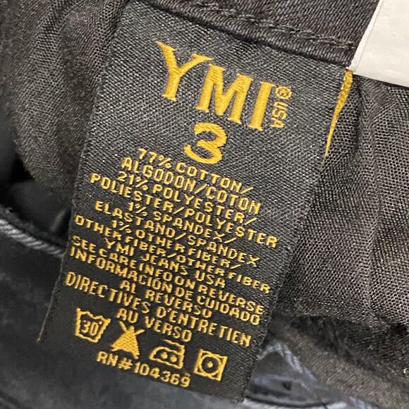 YMI Dark Wash Blue Cotton Blend Denim Shimmer Detail Ankle Jeans Women's Size 3 - Picture 9 of 10